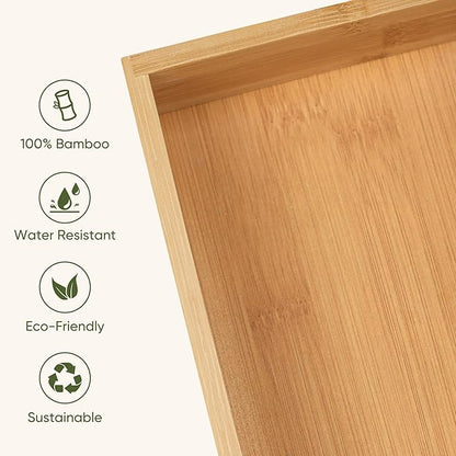 Vincona Bamboo Drawer Organizers Set, 5-Piece Multi-Use Wood Storage Organizers - Image 3
