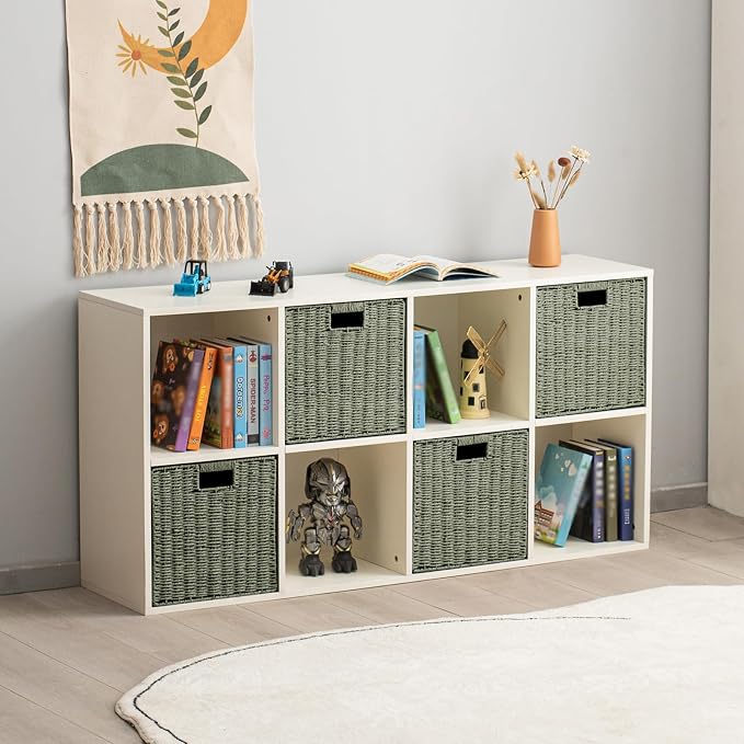 Handwoven Paper Woven Cube Basket Organizer - Image 5