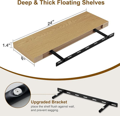 Floating Shelves for Wall, 8 Inch Deep Floating Shelves, Rustic Wood Floating - Image 3