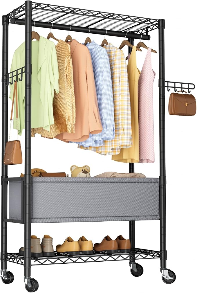 Clothes Rack, Heavy Duty Garment Rack 3 Tier Adjustable - Image 9