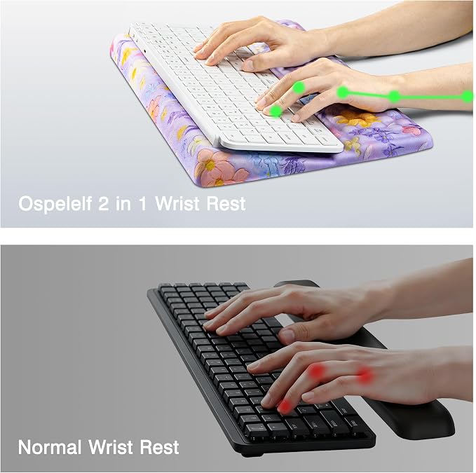 Ospelelf Keyboard Wrist Rest Pad, Comfy Ergonomic Keyboard Stand Riser Holder - Image 7