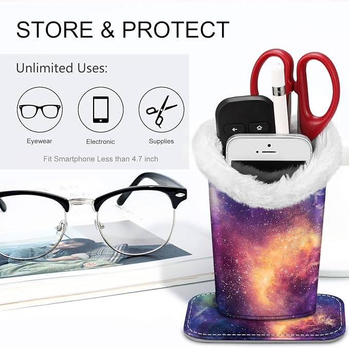 Fintie Plush Lined Eyeglasses Holder, Glasses Stand Case, Anti-scratch Glasses - Image 5