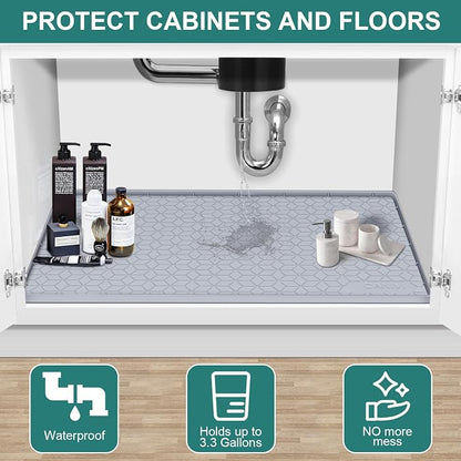 Under Sink Mat, Kitchen Cabinet Shelf Protector, Fits 36 inch Standard Cabinet - Image 4