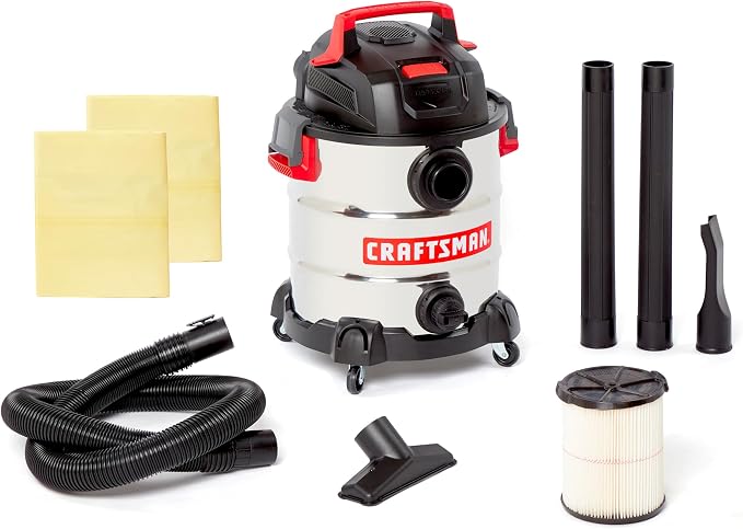 CRAFTSMAN CMXEVBE17155 10 Gallon 6.0 Peak HP Stainless Steel Wet Dry Vac by CRAFTSMAN