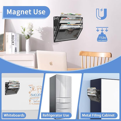 3-Tier Magnetic File Holder, No Drilling Installation File Cabinet Organizer - Image 6