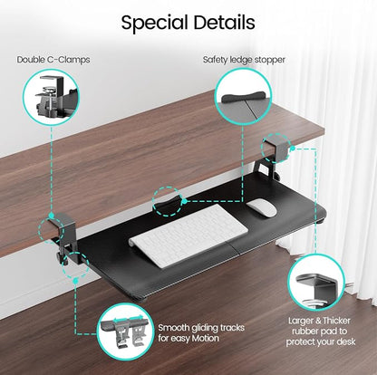 NearHub Large Keyboard Tray Under Desk Slide Out - Image 4
