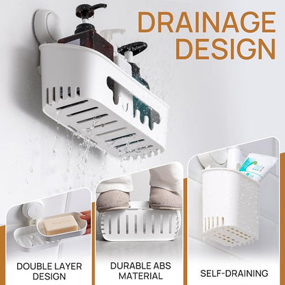 LEVERLOC Shower Caddy Suction Cup Set Shower Organizer & Soap Holder & - Image 4