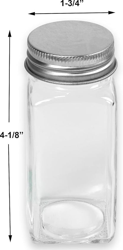 Simple Houseware Spice Jars 4 Ounce Square Bottles w/label, 12 Pack - Image 4