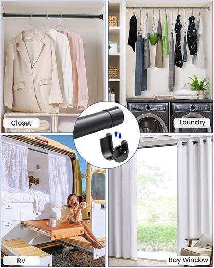 4 PACK Closet Rods for Hanging Clothes, 17 to 69 Inches Stepless Adjustable - Image 6