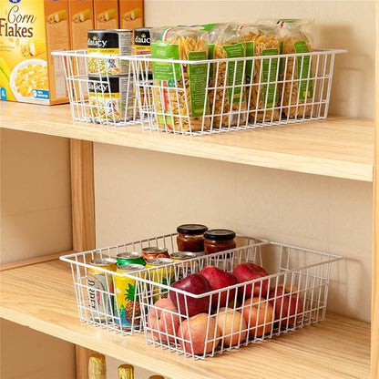Wire Storage Basket Freezer Organizer Bins Food Storage Metal Baskets - Image 4