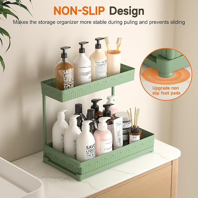 Sevenblue 3 Pack Multi-Purpose Pull-Out Storage Organizers, 2-Tier L-Shaped - Image 4