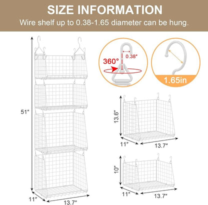 4-Tier Hanging Laundry Room Organizer: Foldable Wire Shelf Basket - Image 7
