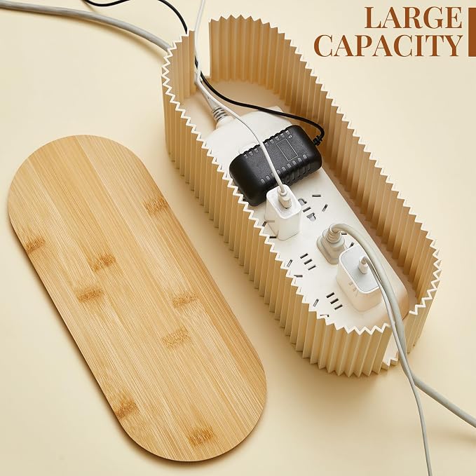 Marsui 2 Pcs Beige Cable Management Organizer Box - Image 4