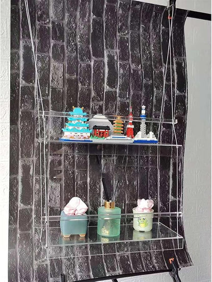 SHUANGSHI Storage Shelves, Transpaent Acrylic Window Plant Shelves 2/3 Layers - Image 9