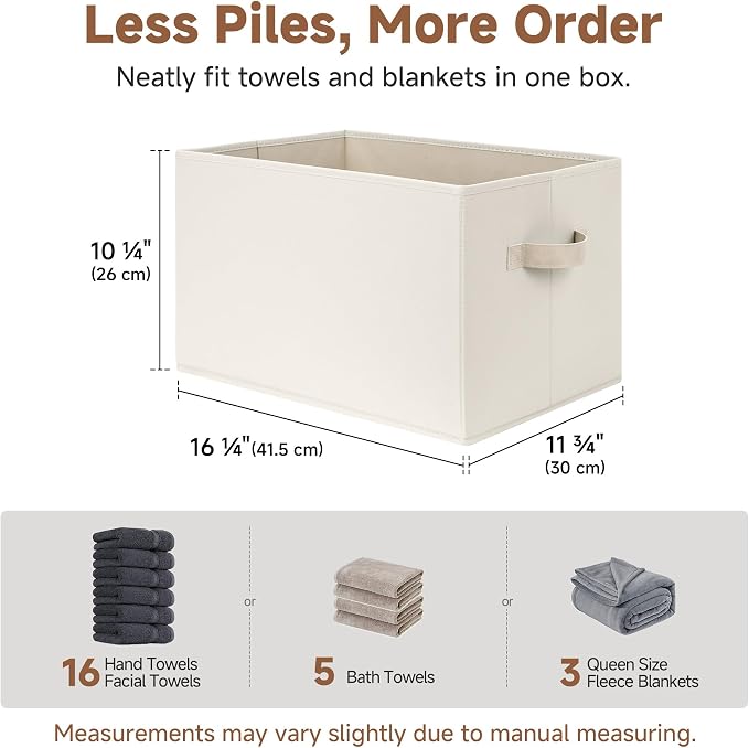 StorageWorks Storage Baskets for Shelves, Foldable Fabric Closet Storage Bins - Image 6