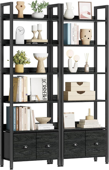 Furologee 6-Tier Bookshelf Set of 2, Tall Bookcase by Furologee