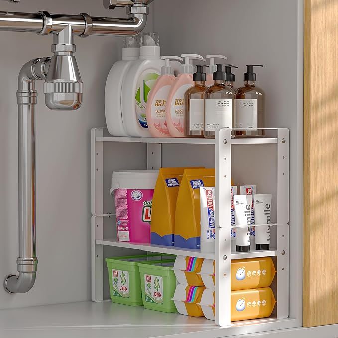 2 Pack Expandable Cabinet Organizer Shelves, 88lbs High Weight Capacity - Image 7
