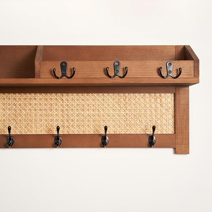 Coat Rack Wall Mount with Hooks & Shelf - Image 4