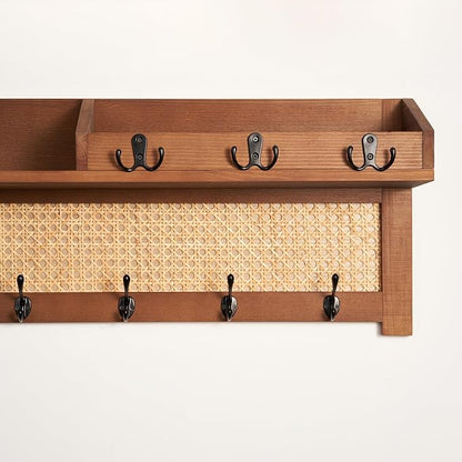 Coat Rack Wall Mount with Hooks & Shelf - Image 4