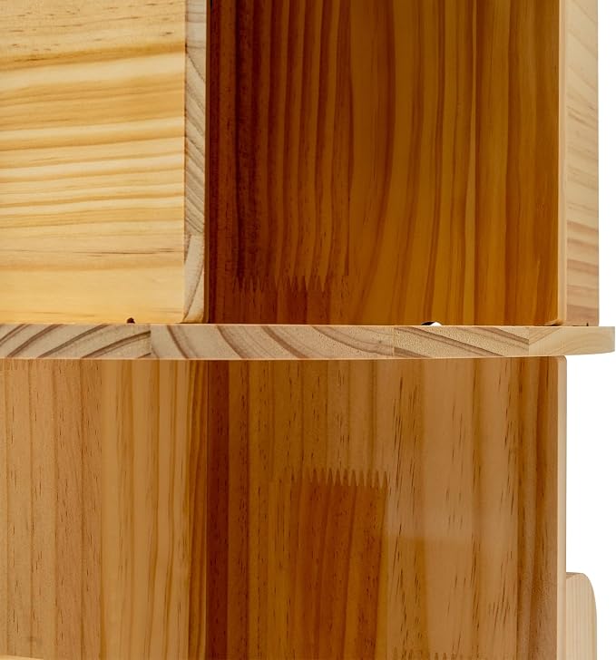 3 Tier Rotating Bookshelf Tower, Wood Revolving 360 Book Shelf, Vertical Rotate - Image 5