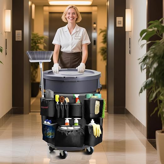 Hongmed Trash Can Caddy Bag: 1680D Fabric Heavy-Duty Cleaning Caddy - Image 2