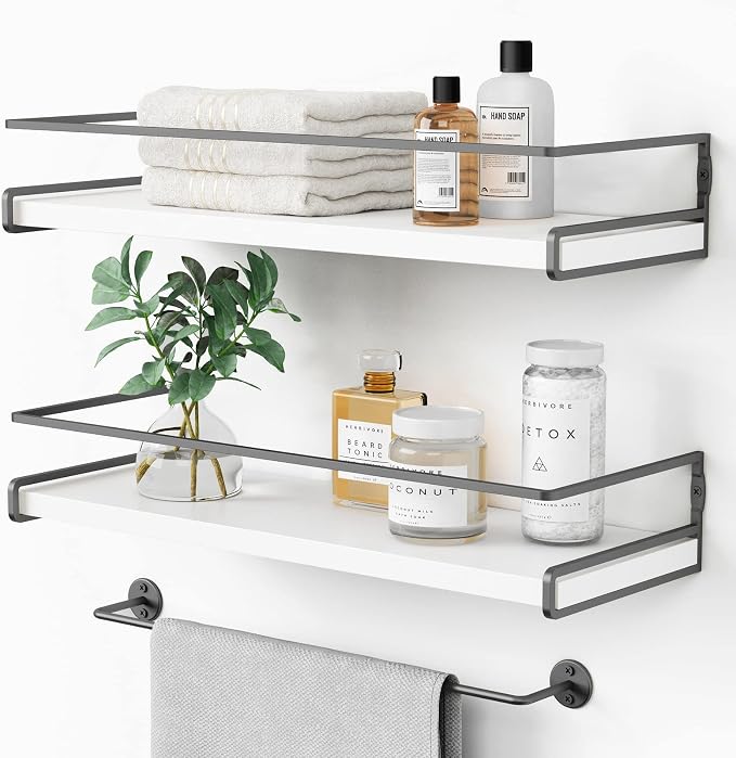 Forbena White Floating Shelves for Bathroom Organizer Over Toilet, Bathroom by Forbena