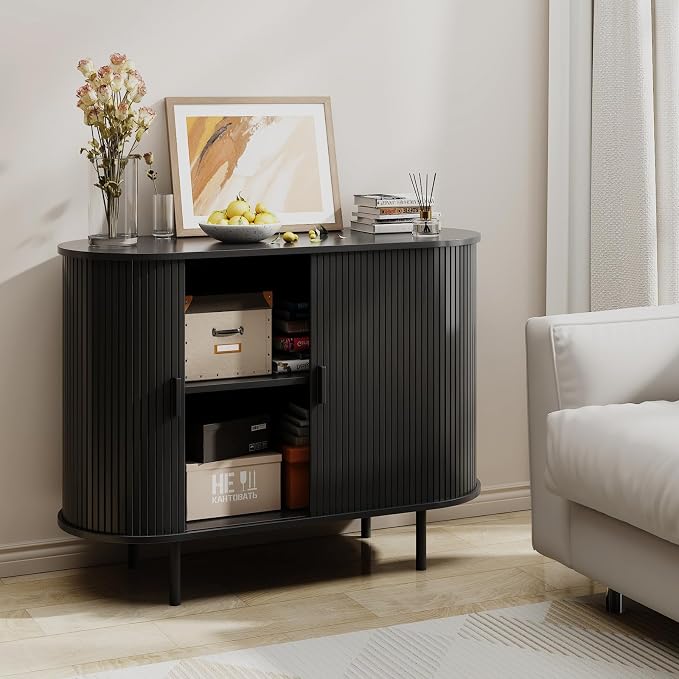 Buffet Sideboard Cabinet with Storage, Modern Accent Coffee Bar Console Table - Image 8