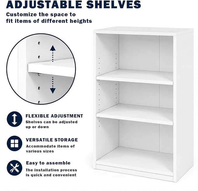 3-Tier Bookcase, 71 Inches, Wooden Open Display Floor Bookshelf - Image 5