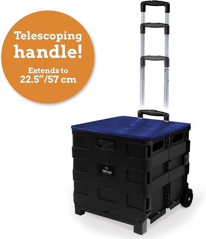Collapsible Ultra-Slim Pack-N-Roll, 2 Wheel Utility Cart w/Lid Used as Seat up - Image 4