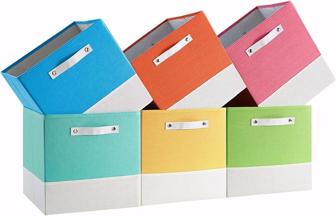 Storage Cube Bins | 7.7 oz/yd² Fabric Cubby Organizer Baskets by FABINADO