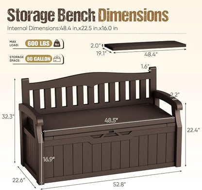80-Gallon Outdoor Storage Bench - Image 3