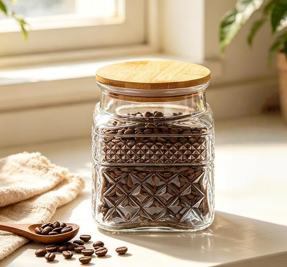 Prettidecor Glass Storage Jars, 38 FL OZ Airtight Canisters by Prettidecor