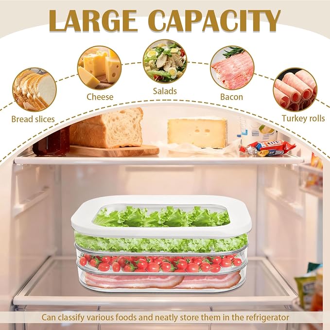 2 Pack 3-Layer Deli Meat Container - Image 4