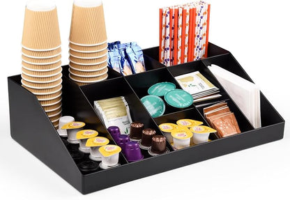 SZQINJI Coffee Condiment Organizer Holder 10-Compartment Break Room Coffee by SZQINJI