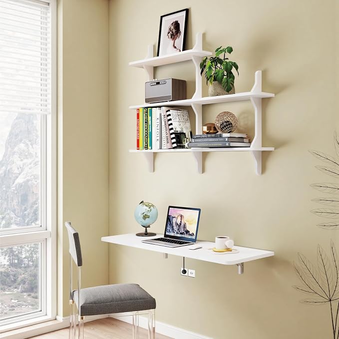 Pmnianhua Wall Mounted Folding Table, Foldable Drop Leaf Table, Wall Mount Fold by Pmnianhua