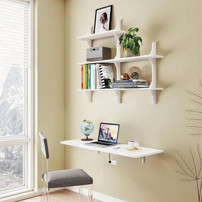 Pmnianhua Wall Mounted Folding Table, Foldable Drop Leaf Table, Wall Mount Fold by Pmnianhua