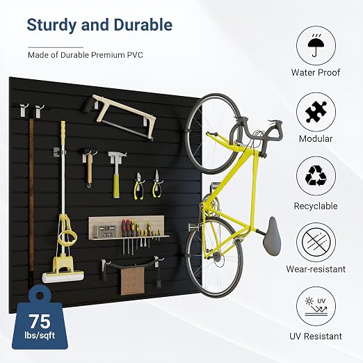 Slatwall Panel 4 FT x 4 FT, Interlocking Slat Wall Paneling, Wall Mounted PVC - Image 3