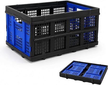 Collapsible Storage Crate, Heavy Duty Foldable Plastic Storage Bin, Stackable by Mecbellor