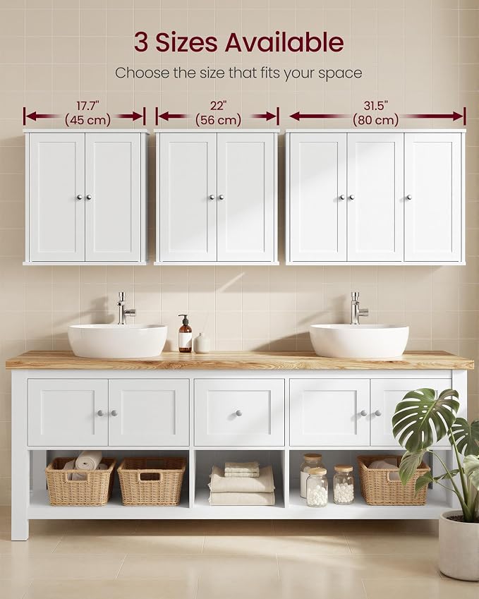 VASAGLE SIREN Collection Bathroom Wall Cabinet, Hanging Storage | Bathroom - Image 6