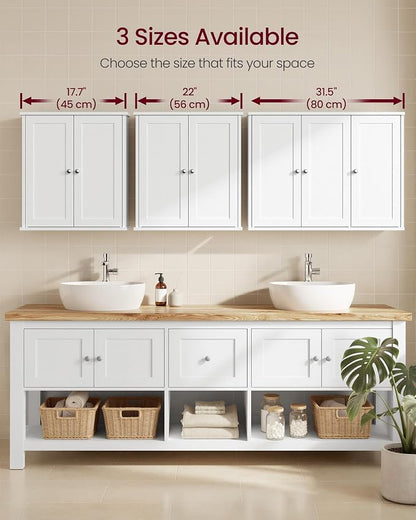 VASAGLE SIREN Collection Bathroom Wall Cabinet, Hanging Storage | Bathroom - Image 6