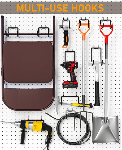 INCLY 36 Pack Heavy Duty Pegboard Hooks, 1/4" Pegboard Drill Holder Tool - Image 5