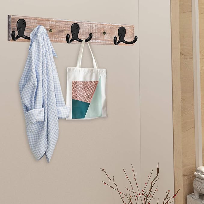 IBosins 10 Pack Heavy Duty Double Prong Coat Hooks Wall Mounted - Image 5