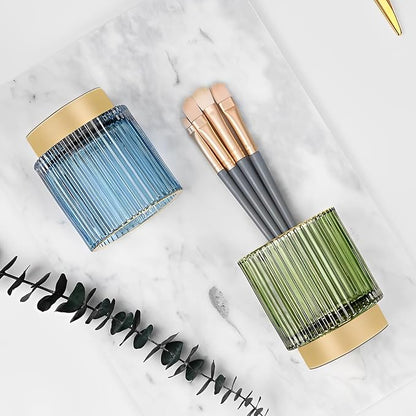 Makeup Brush Holder Organizer, Heavy Crystal Glass Brush Storage Holder - Image 2