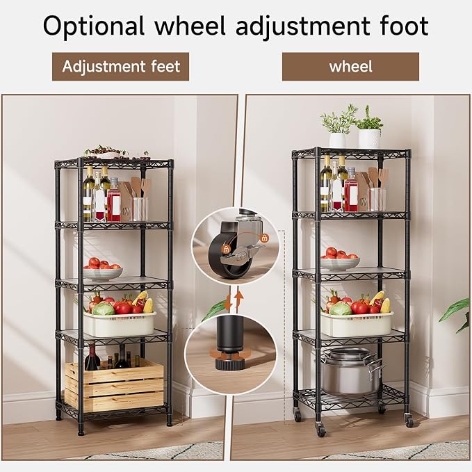 Golpart Small Shelves Storage Wire Metal Adjustable Shelf Unit - Image 7