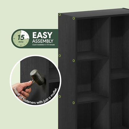 Furinno LUDER Book Shelf, 5-Cube Bookshelf, Easy Assembly Bookcase - Image 3