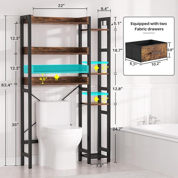 Over The Toilet Storage with 2 Drawers - Image 3