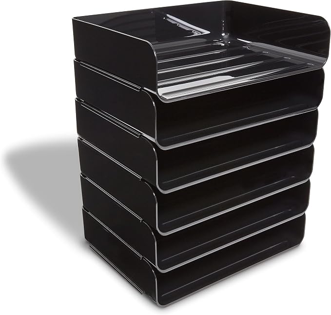 TRU RED Side Load Stackable Plastic Letter Tray, 12 Pack by TRURED