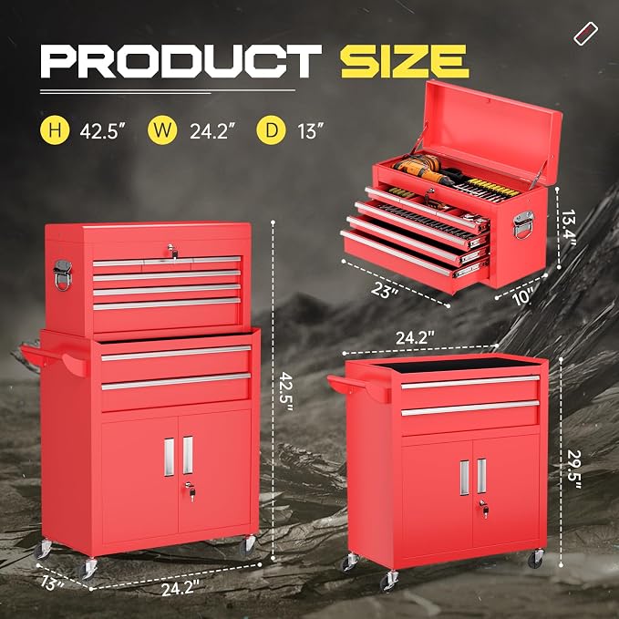 8-Drawer Rolling Tool Chest - Image 3