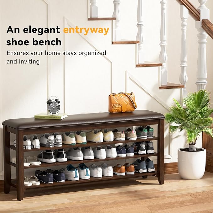 Taitiy Entryway Shoe Storage Bench, Shoe Organizer Bench - Image 7