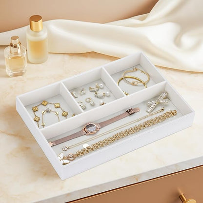 GORESE Faux Leather Valet Tray, Stackable Jewelry Trays - Image 3